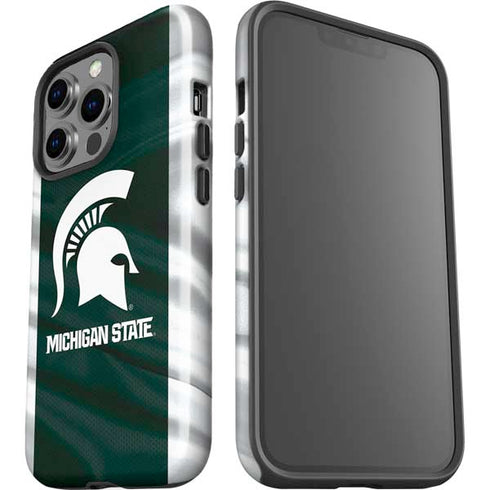 Michigan State University Away Grey Jersey iPhone 15 Pro Impact Case